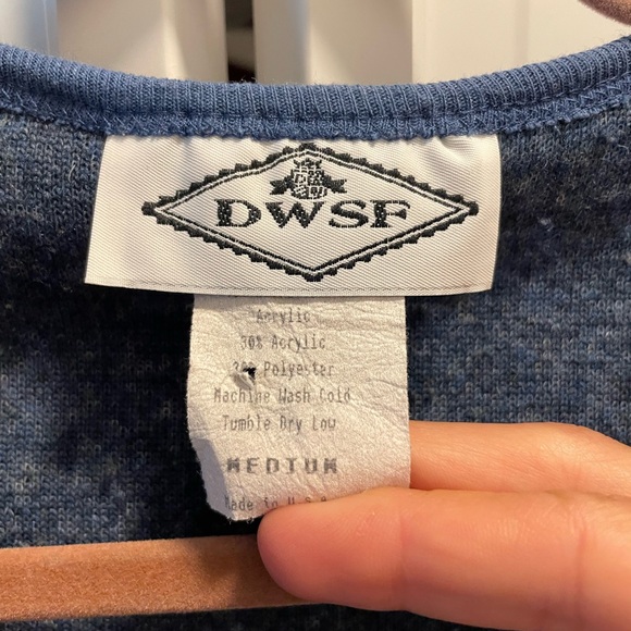 DWSF Vintage Blue Fuzzy Vest - Picture 3 of 3